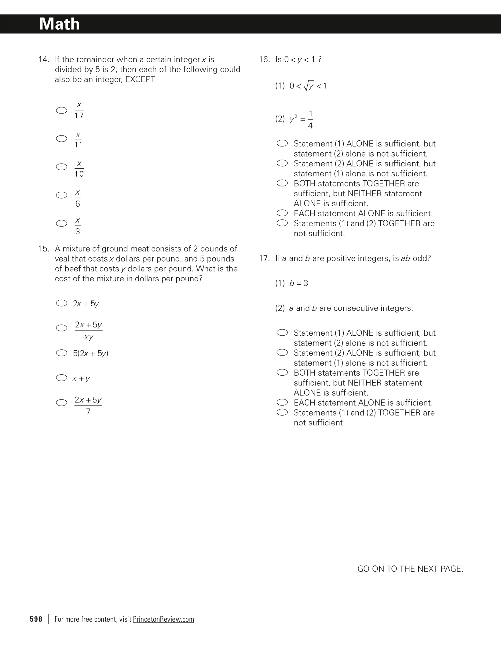 Extended ebook content for Princeton Review GMAT Premium Prep